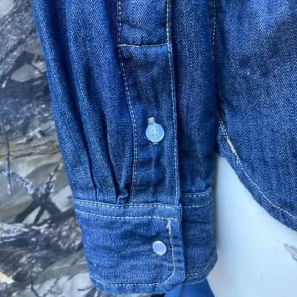 Levi's Barstow Triple Stitch High Quality Pearl Snap Western Shirt Men's Medium - Picture 10 of 16